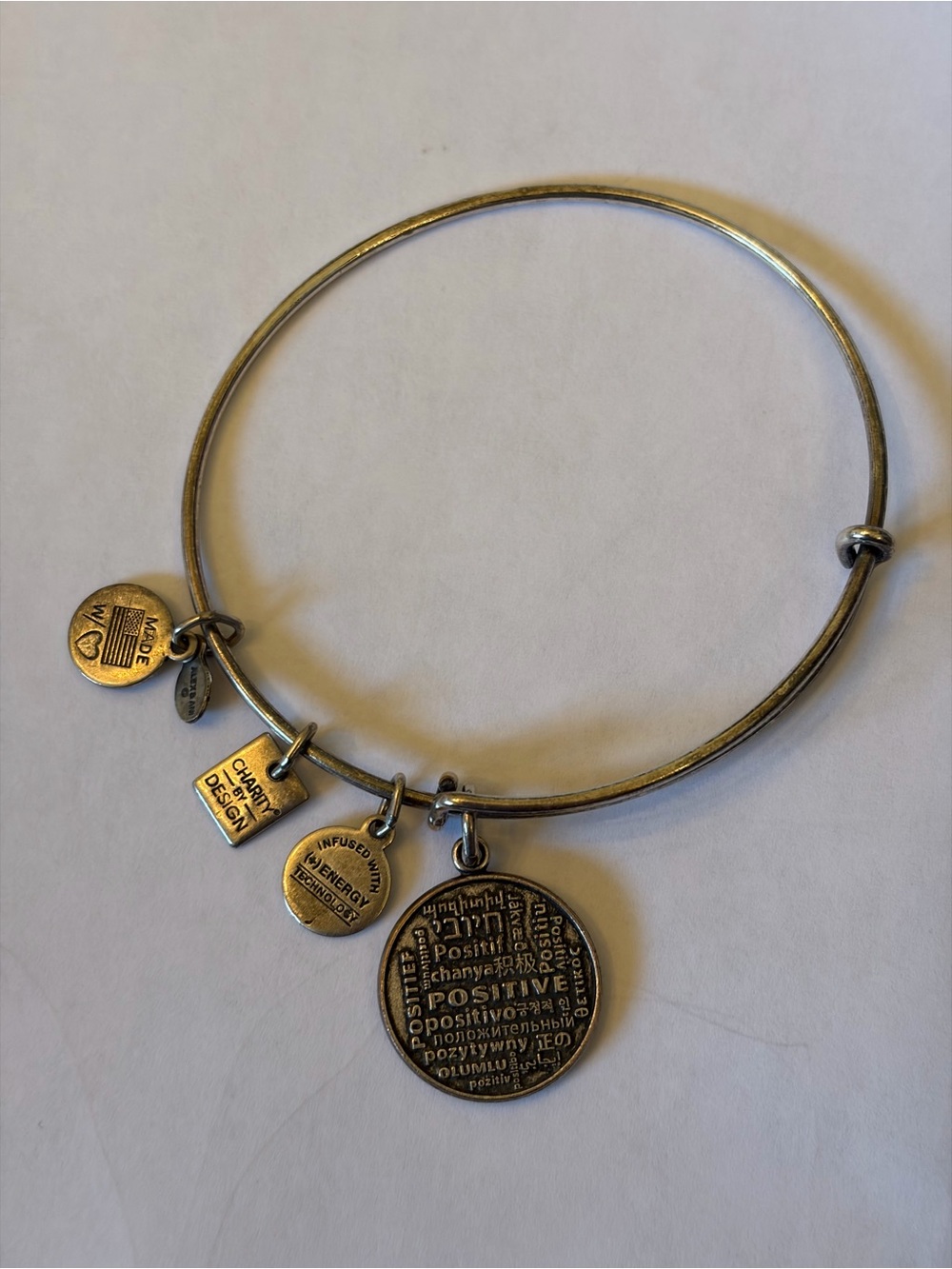 Alex and Ani Positive bracelet with 5 charms